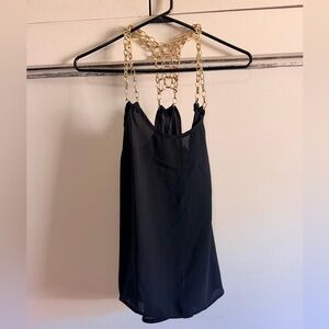 Charlotte Russe Black Chain Top Size S